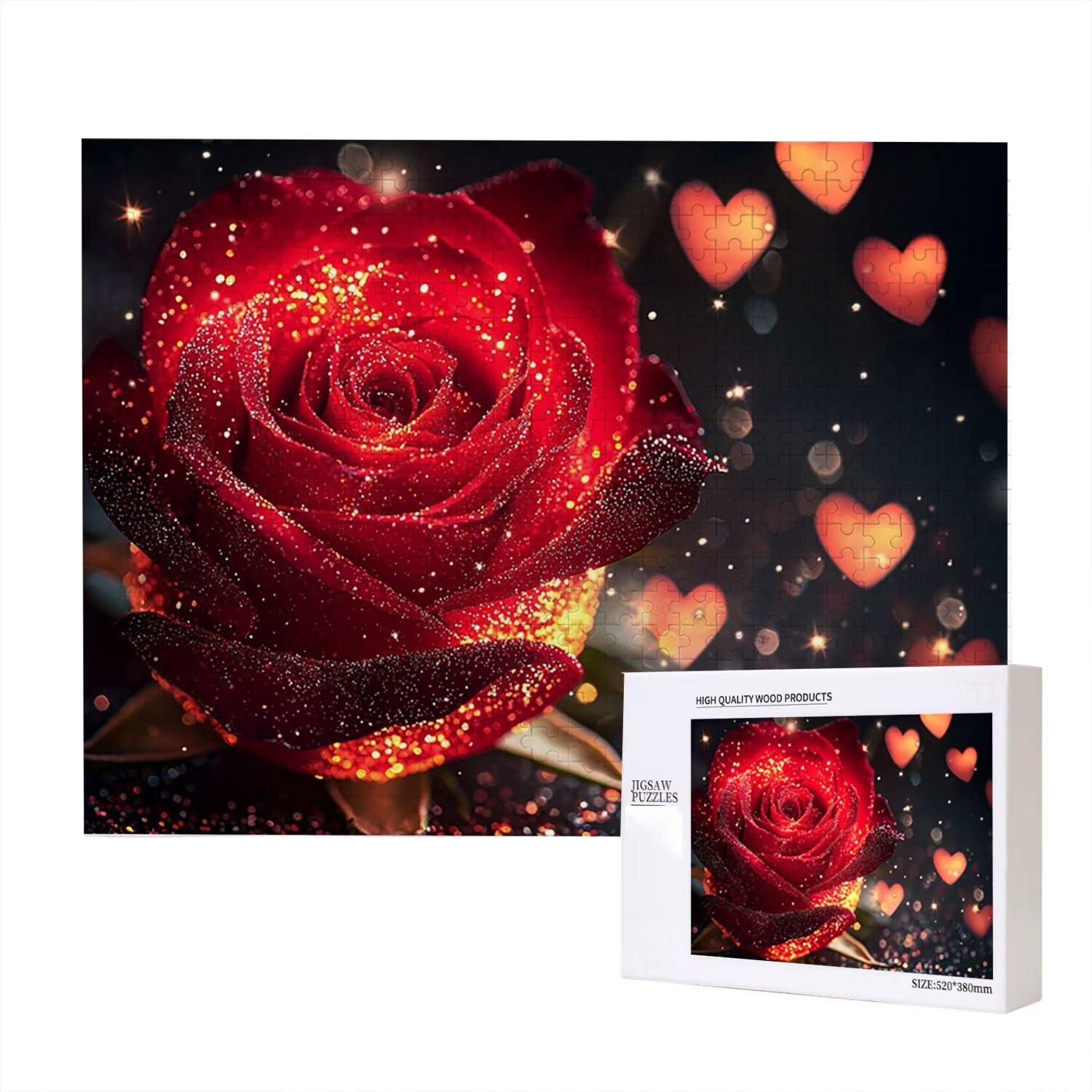 Jigsaw Puzzle, 6000 Pezzi Puzzle Classici, Rose Rosse Puzzle Rilassamento Intelligence, Mpossibile Difficile Puzzle Impegnativo per Adulti Puzzle Gioco Familiare, Regalo per Amore Amico fr0-1108
