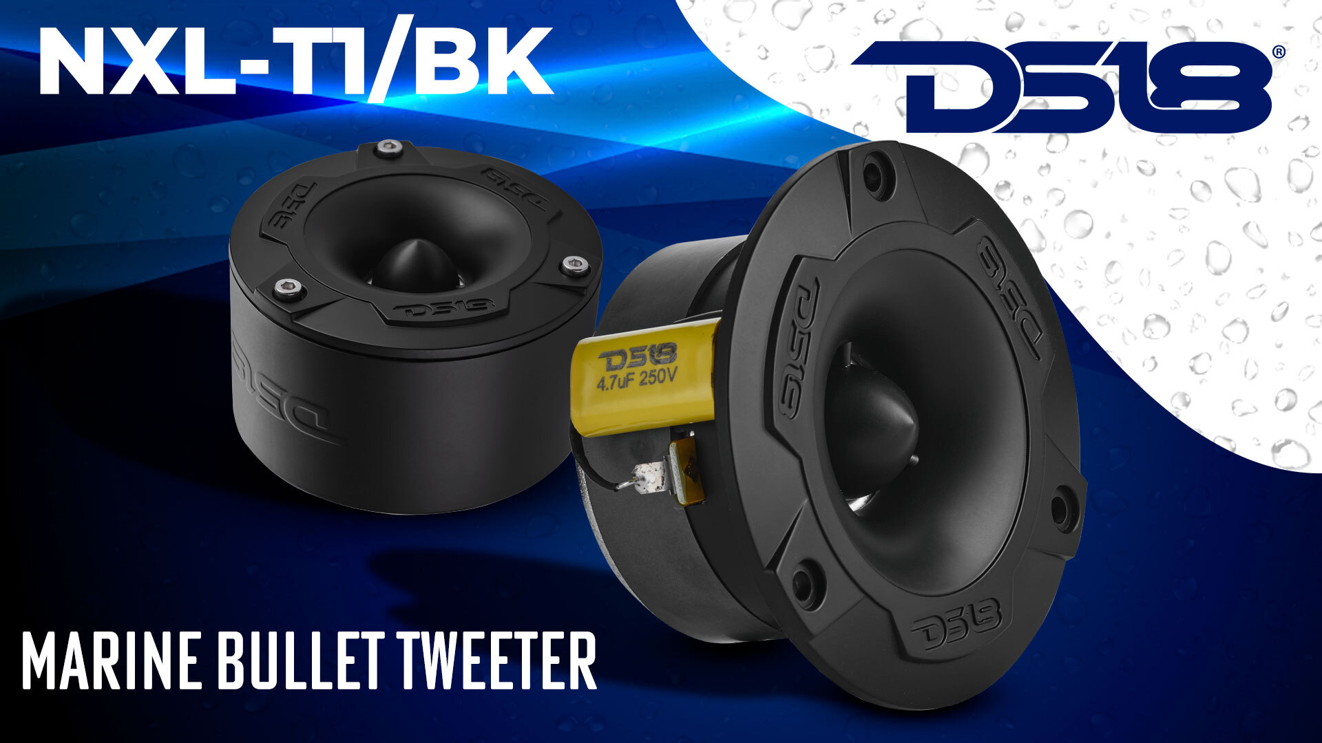 ●DE'1 / 16 WITH A BULLETミドル DS18 NXL 3.8” Marine Water-Resistant Super Bullet Tweeter with 1
