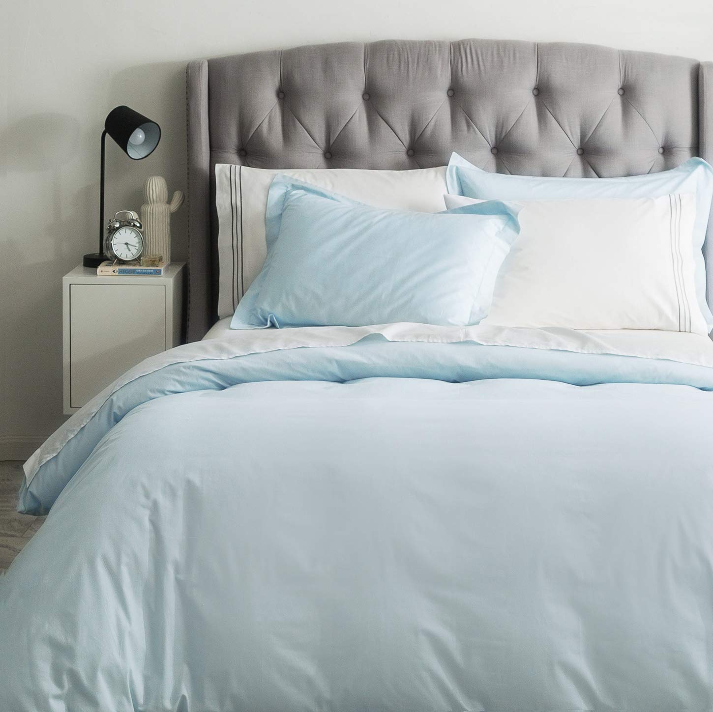 Amazon.com: SUSYBAO Light Blue Duvet Cover Twin 100% Cotton