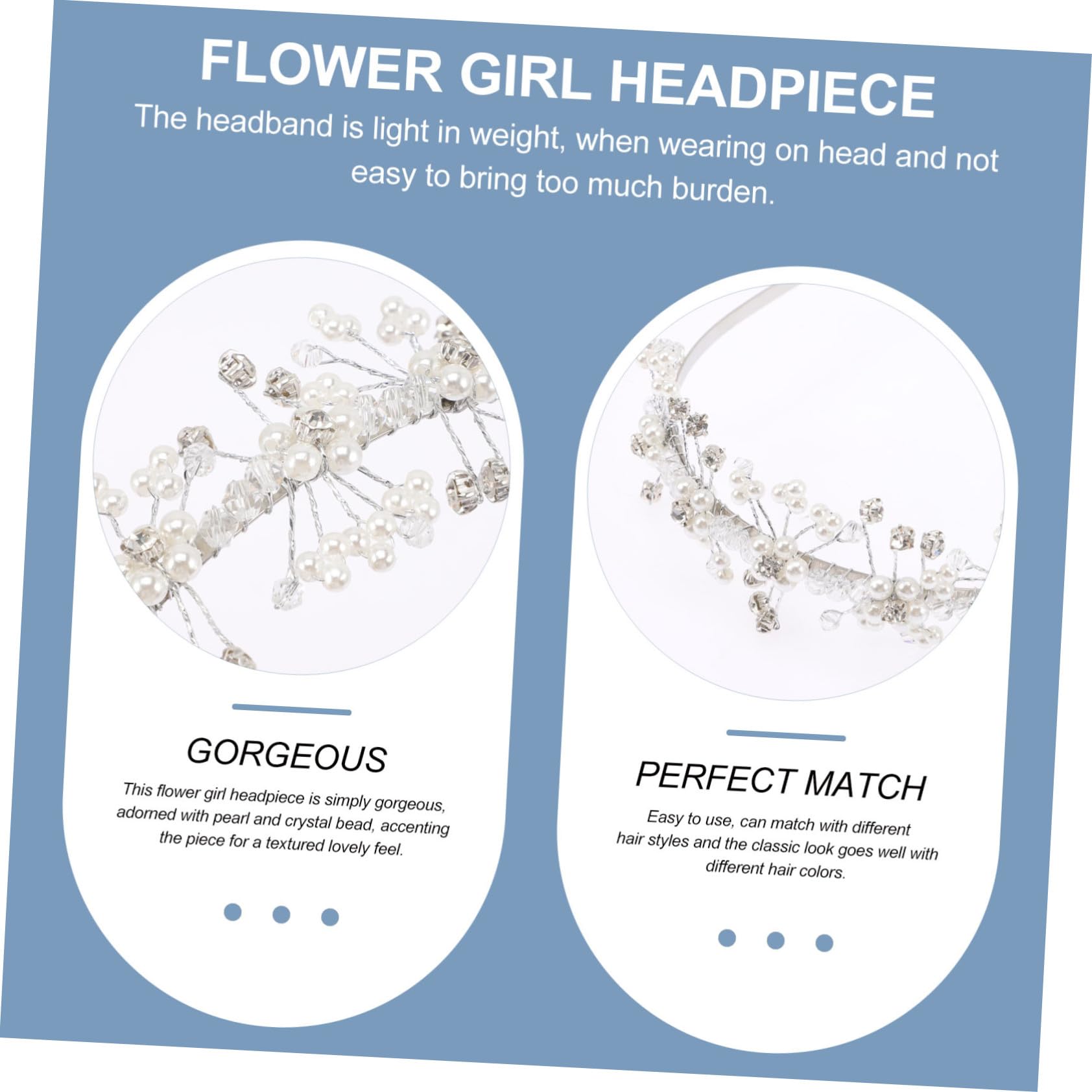 VICASKY 5 Pezzi Cerchietto per con e Fascia per Accessorio Sposa Versatile e per Feste e Matrimoni