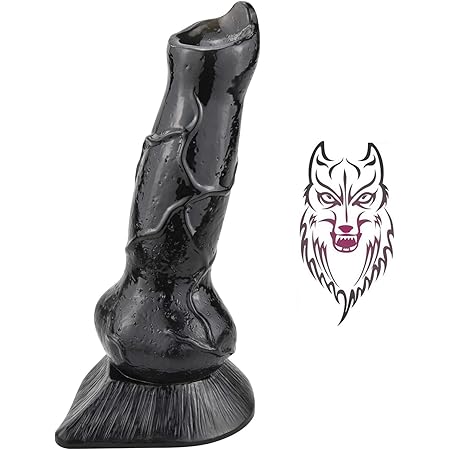 Romi Animal Penis 7.3" Realistic Wolf Dildo Big Size Cock Anal Plugs Artificial Sex Toys (Black)