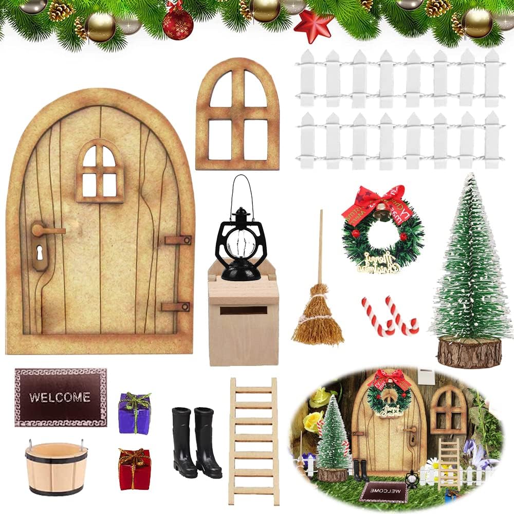 Orifinter Wichtel Set Weihnachten - 37-teiliges Wichteltür Set Mit Zubehör