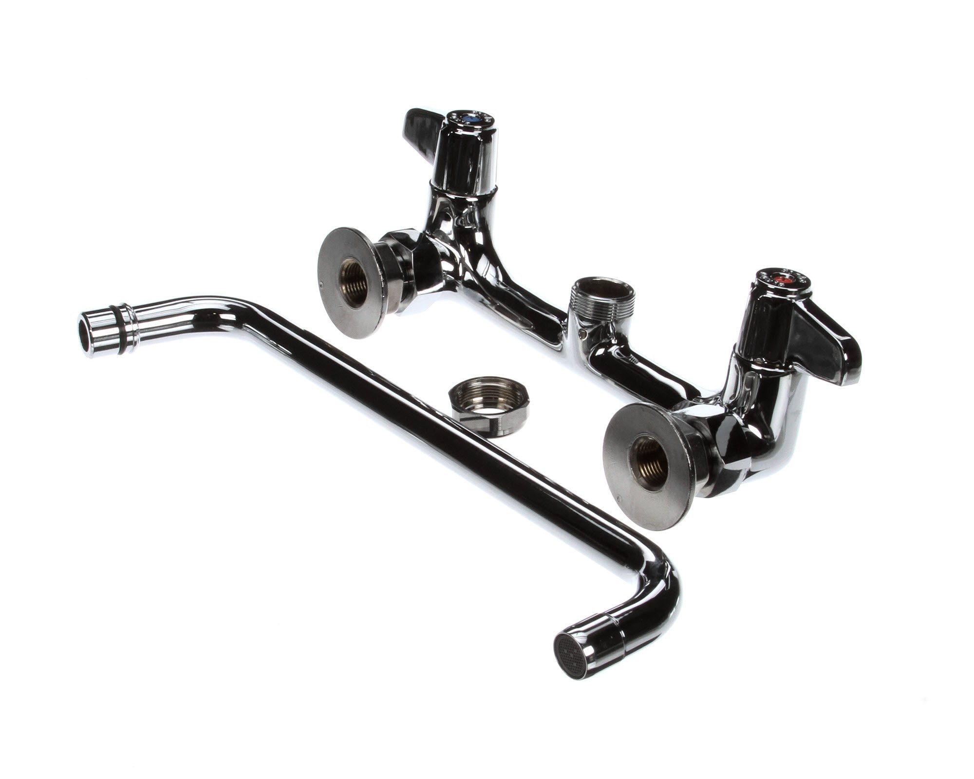Wall Mount Faucet with 8" Centers and 12" Swivel Nozzle by T&S Brass – Brass, Multicolor, Model 5F-8WLX12