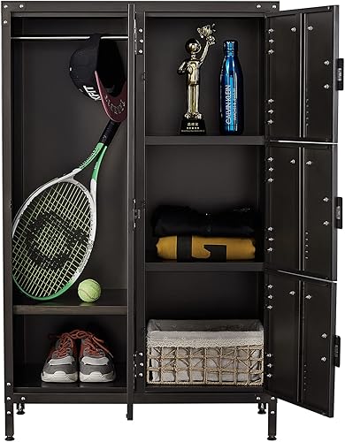 Miniatura 1 de Armarios de almacenamiento de metal con puertas de bloqueo, 67 pulgadas, armarios independientes de ropa para oficina, hogar, escuela, garaje,
