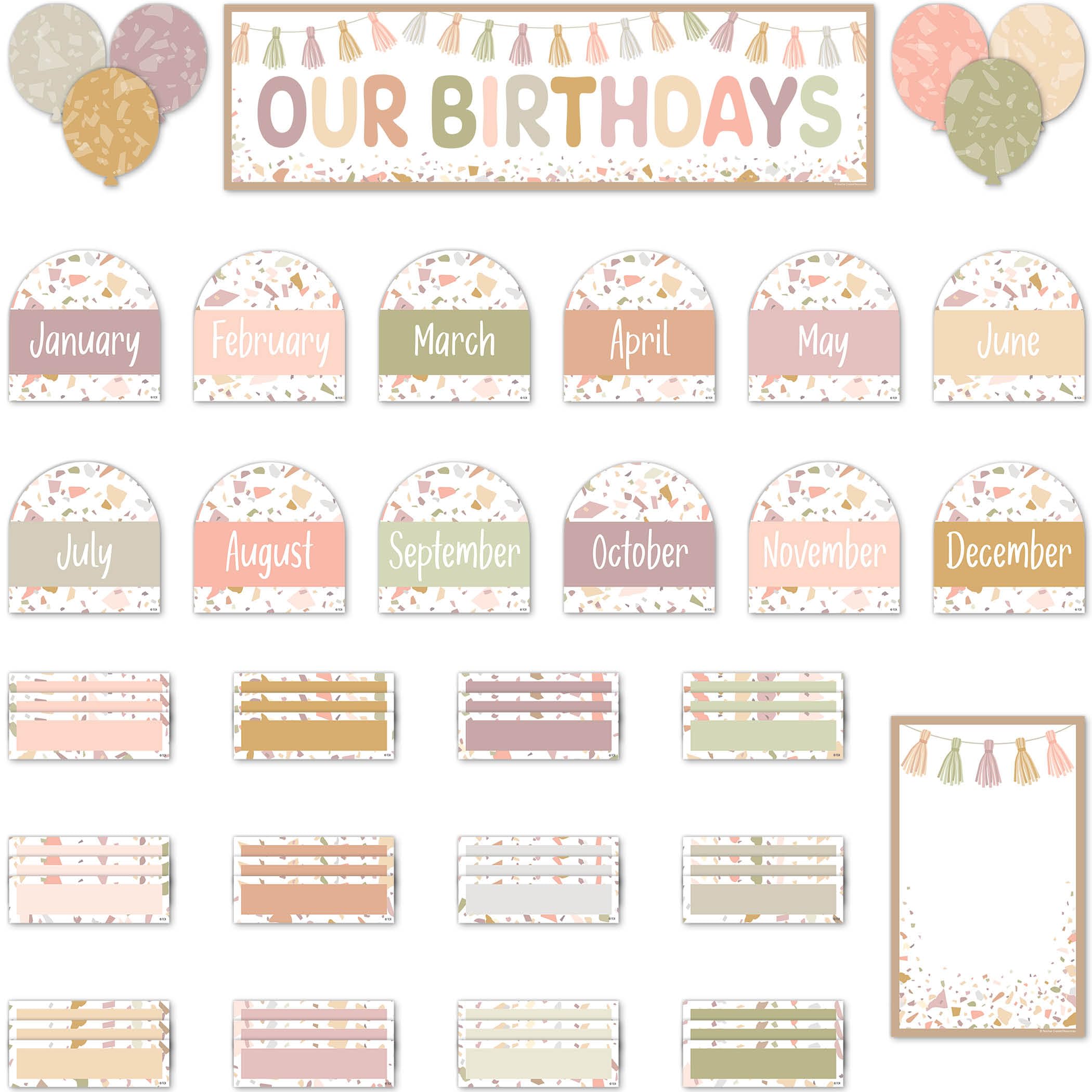 Teacher Created Resources Terrazzo Tones Our Birthdays Mini Bulletin Board (TCR7208)