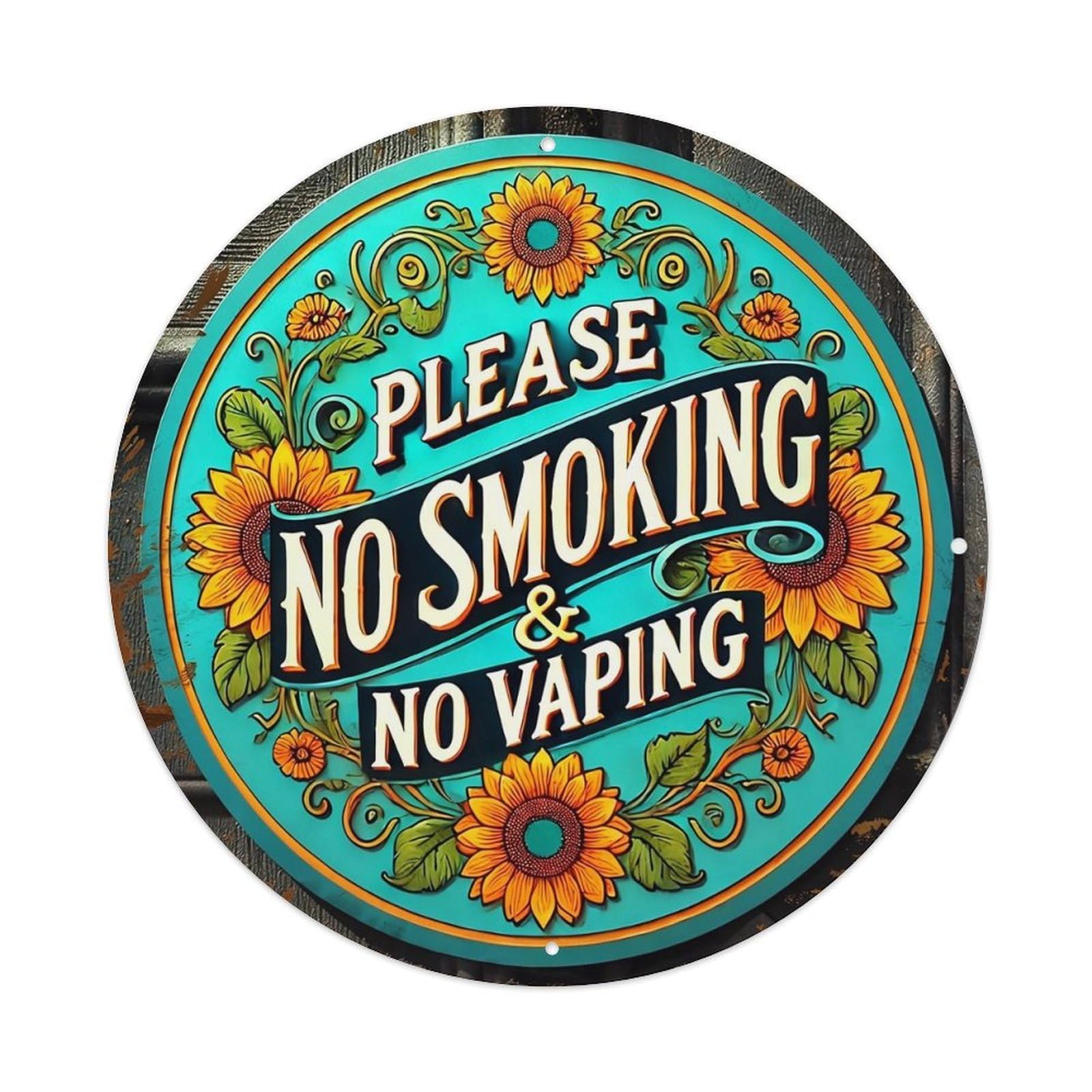 Please No Smoking And Vaping Tin Sign Metal Poster Vintage Metal Signs for Home Man Cave Bar Cafe Kitchen laundry room Wall Decorations 8x8 inches