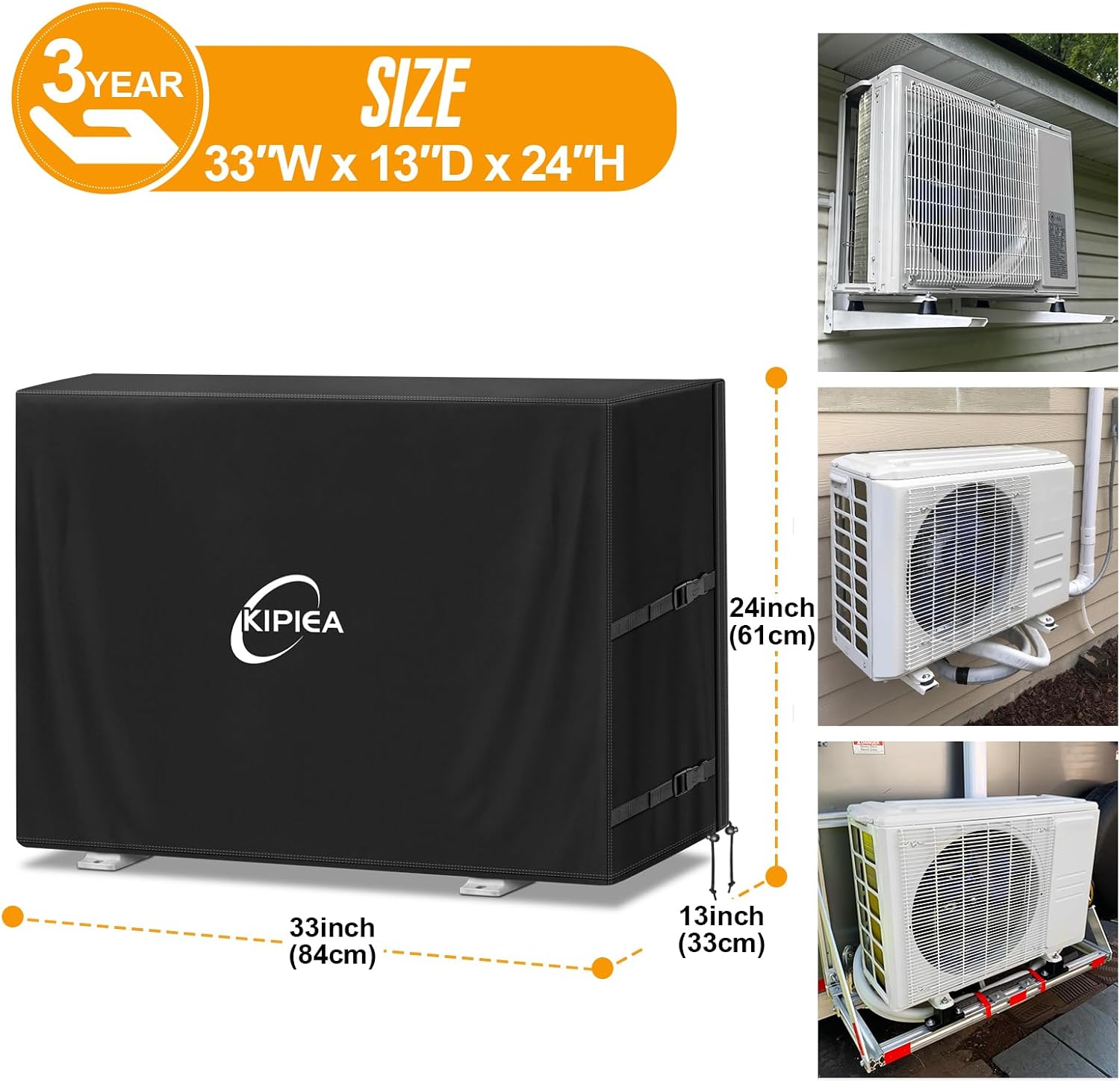 Kipiea Heavy Duty Waterproof Mini Split AC Cover for Outside Unit image 2