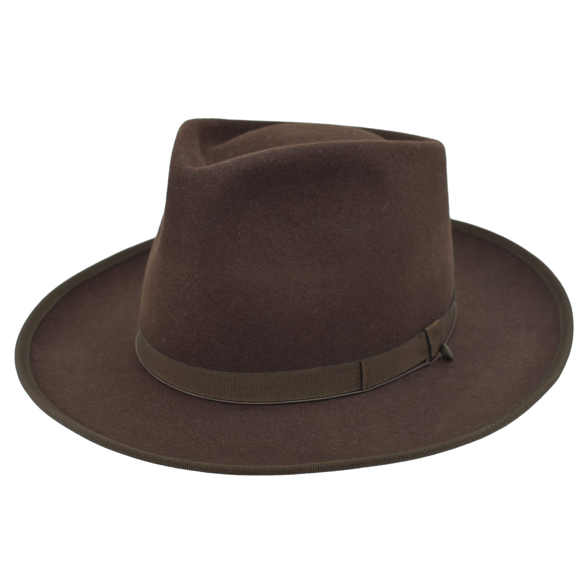 Melegari Fedora Johnny Replica Hut Top Qualität braun