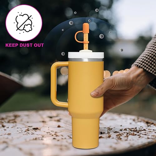 Miniatura 10 de Alwenid - 6 popotes de repuesto para Stanley 40, 30, 20, 14 onzas, puntas de silicona reutilizables con popotes transparentes, accesorios para