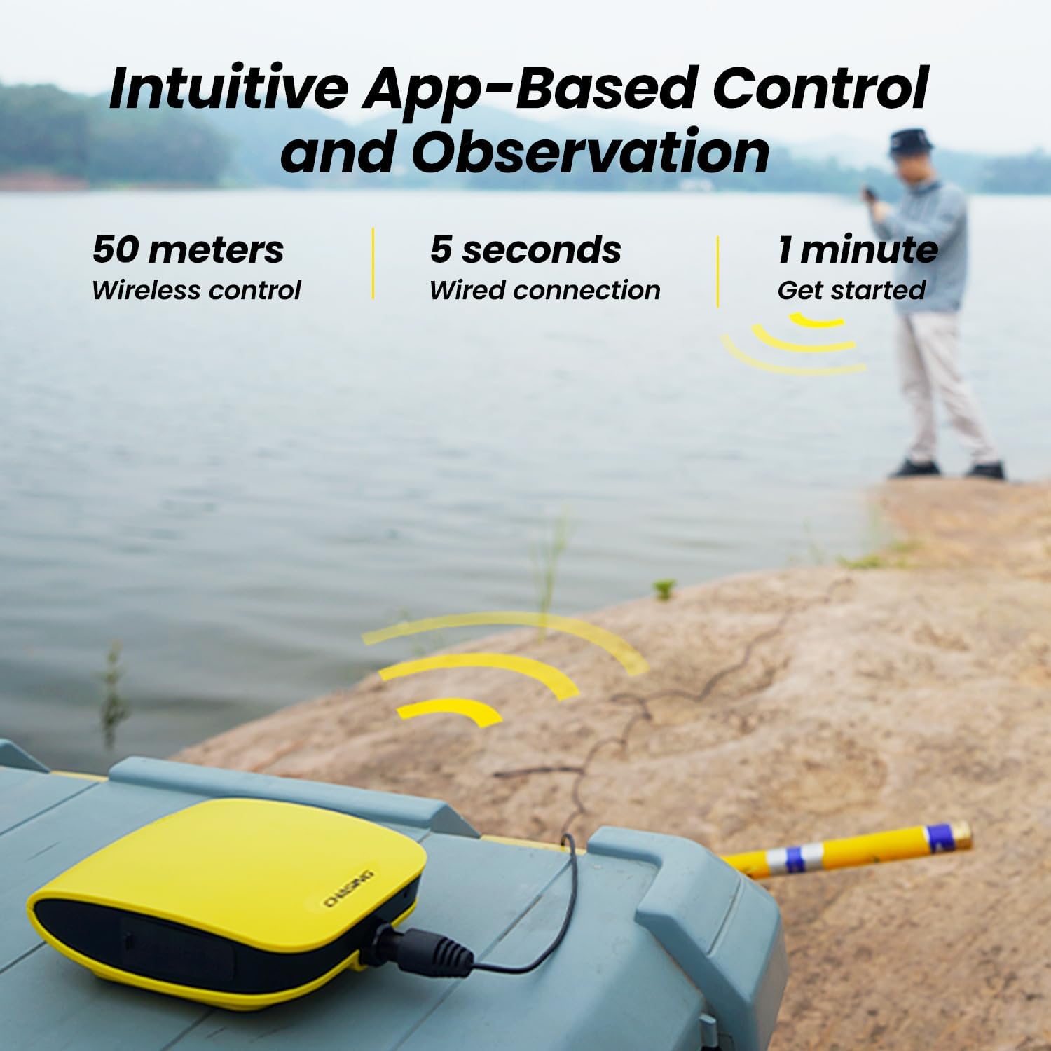 Chasing Canfish CF1 Underwater Fishing Camera Kit,1080P Full HD Portable Video Fish Finder,APP Remote Control Real-time Observation,Fishing Camera with Infrared Light for Sea, Lake, Boat, Ice Fishing