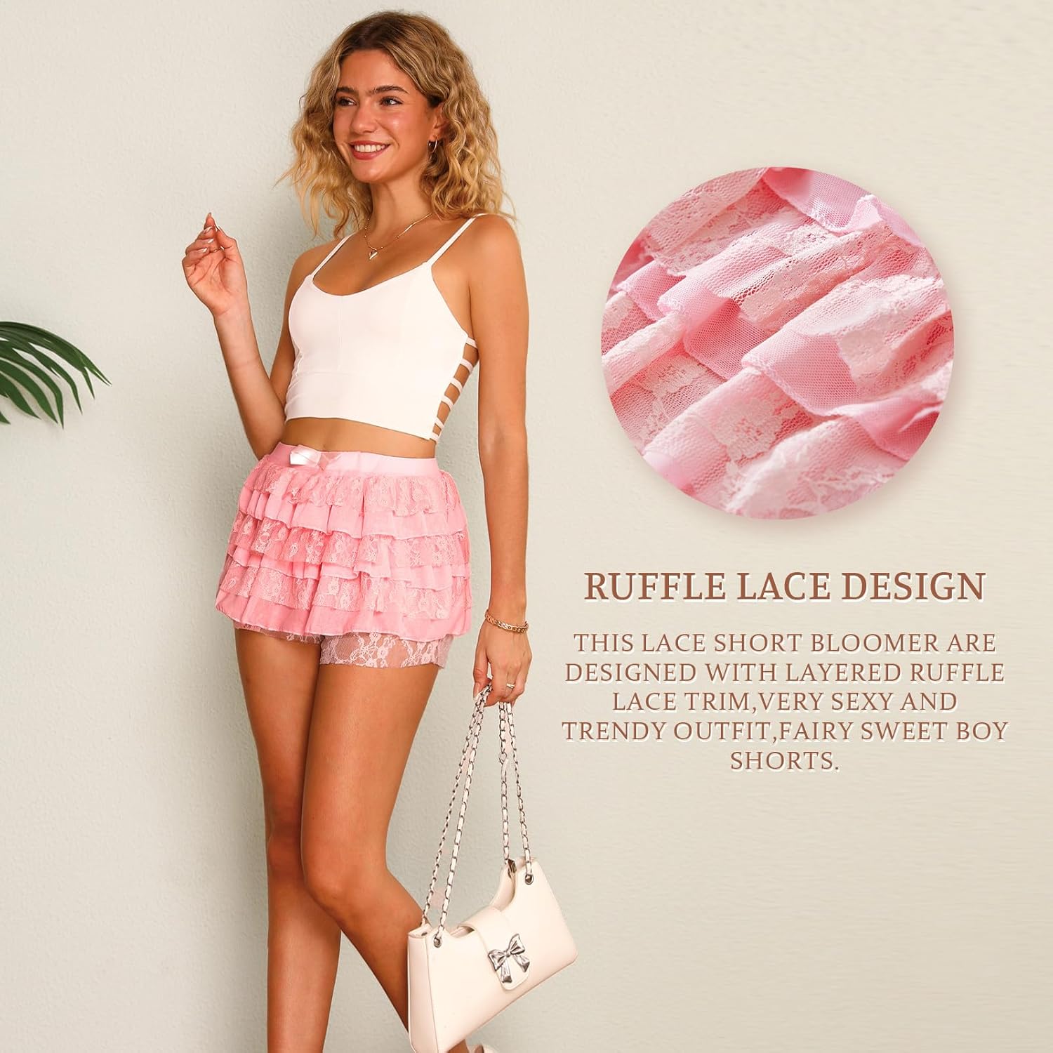 Ruffle Shorts Womens Bloomers Y2k Shorts Tiered Micro Booties Summer Women Ruffle Underwear Women - Image 4