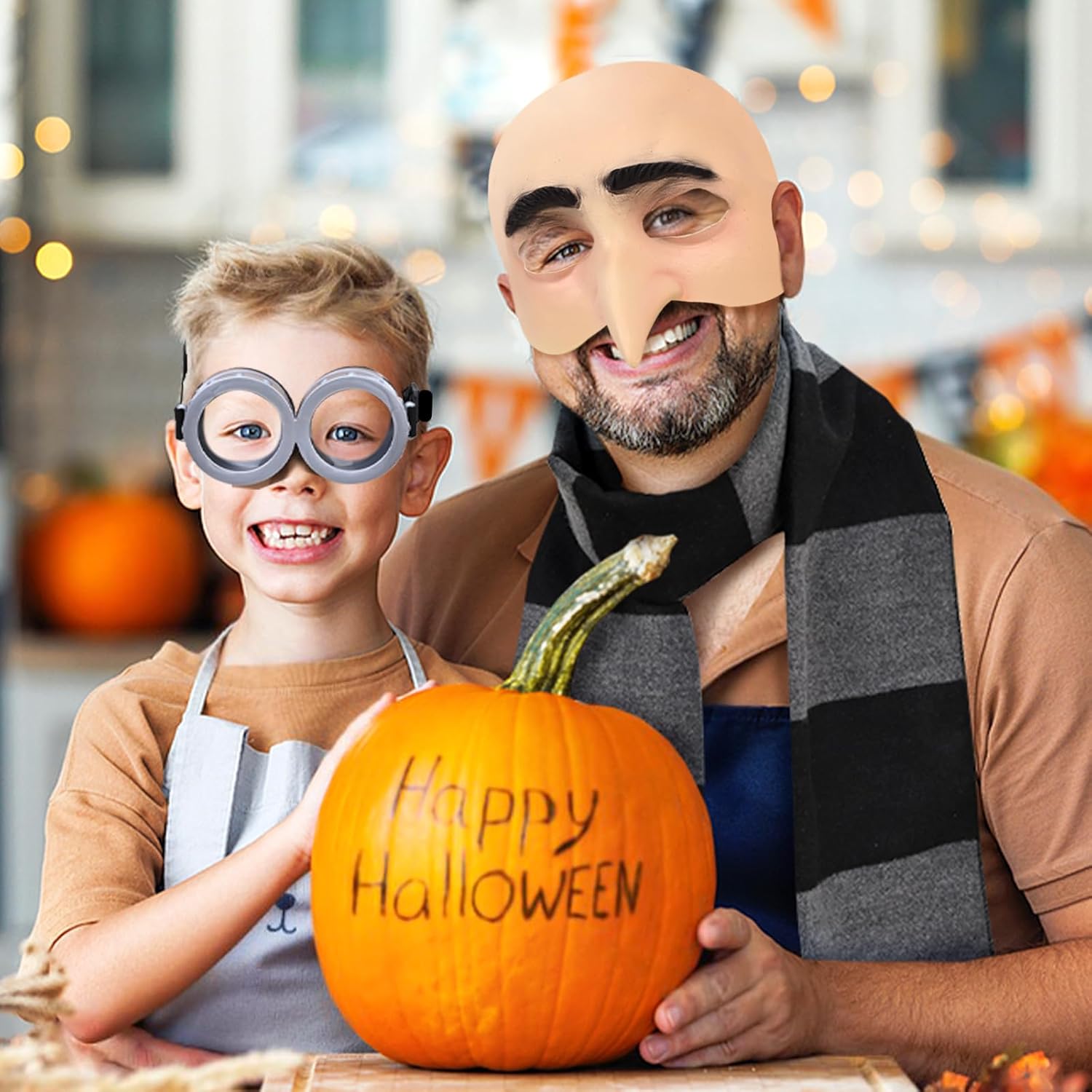 Waipfaru 3Pcs Halloween Costume for Adult, 2025 Bald Cap for Men Halloween Black Gray Striped Scarf and Mesh Wig Cap,Cosplay Classic Characters Party Set - Image 7