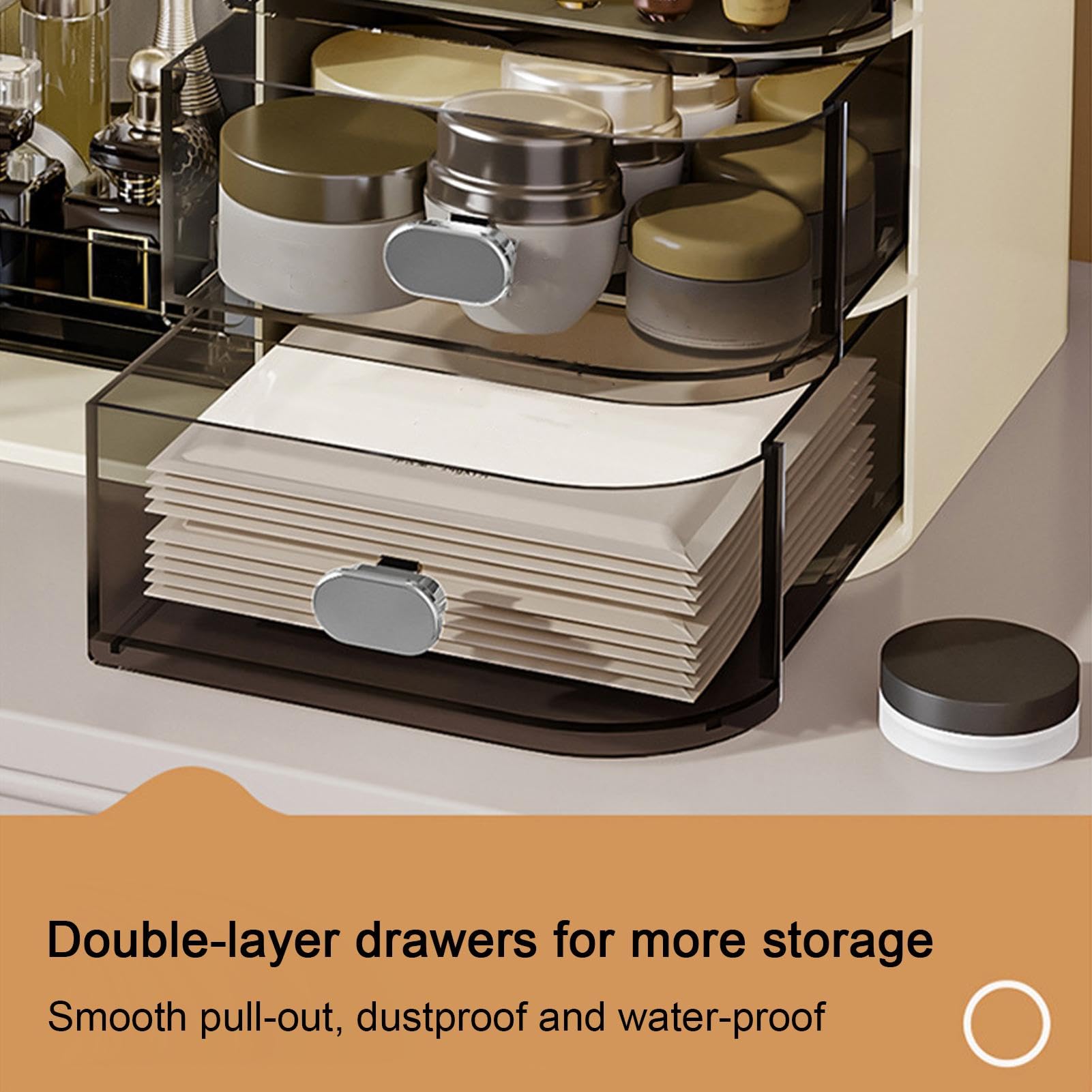 Bancone organizer per trucchi con cassetti | Organizer per cosmetici da tavolo di grande capacità - Scatola portaoggetti per la casa con scomparti multipli per prodotti di bellezza