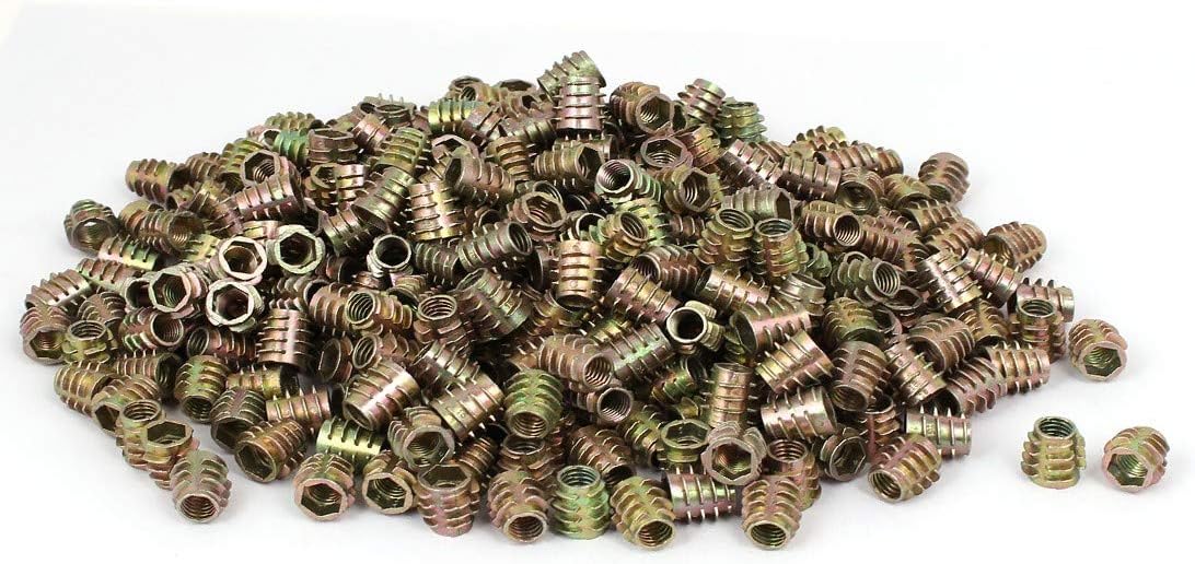 New Lon0167 Wood Furniture Featured Zinc Alloy Hex reliable efficacy Socket Insert Screws E-Nuts M8x15mm 500pcs(id:013 7e 14 65a)