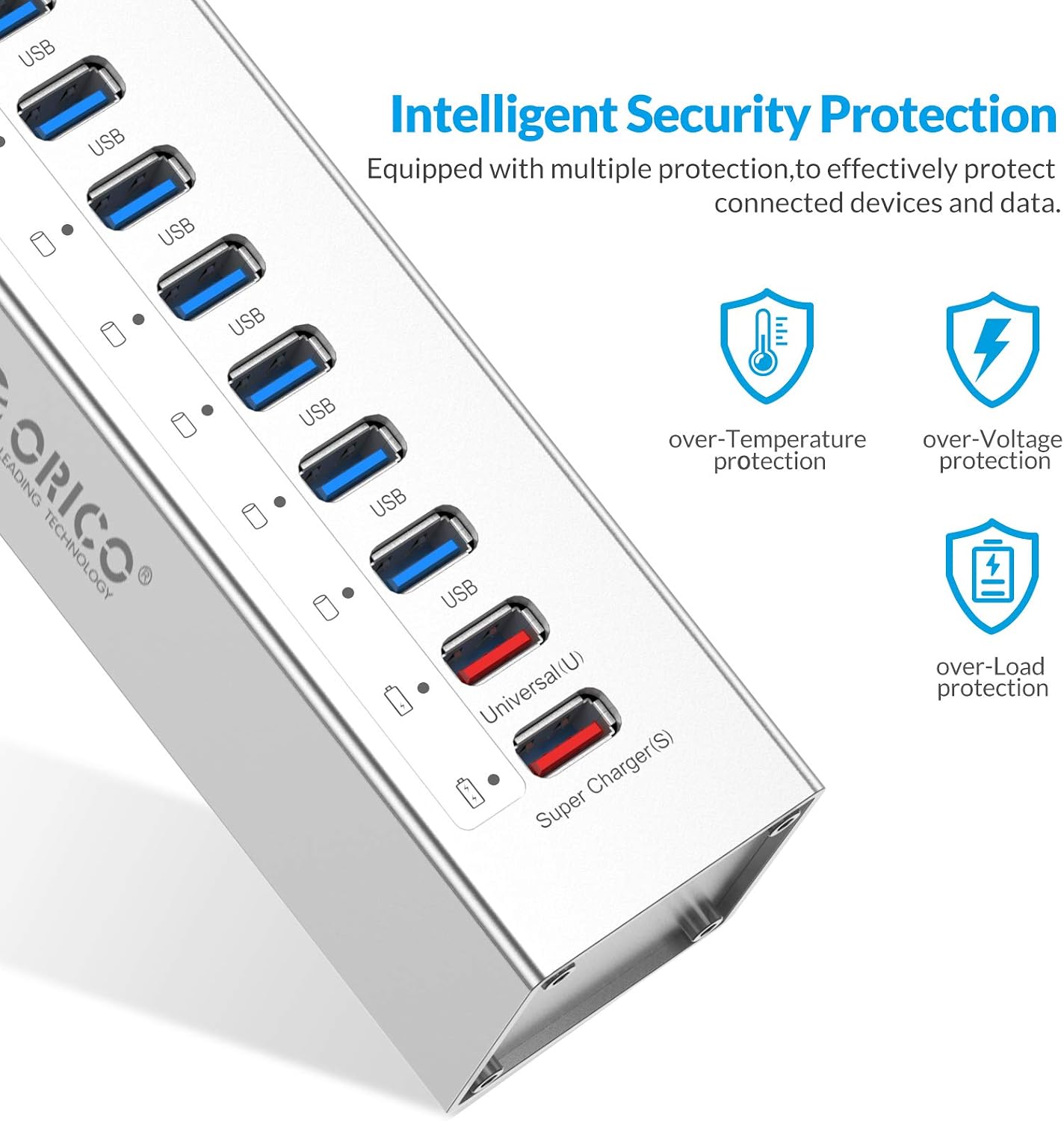 Exсluѕіvе Dіѕсоunt 90% Prісе ORICO Powered USB Hub 3.0, 13 Ports Aluminum USB Splitter and 2 Port USB Smart Charging with 12V Power Adapter, Individual LED Indicator, USB Data Hub for Laptop, PC, Mobile HDD, Flash Drive and More
