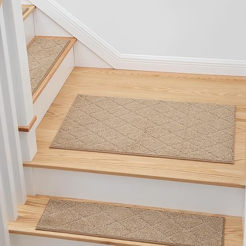 Miniatura 33 de MBIGM Alfombra de 8 x 30 pulgadas para peldaños de madera (paquete de 15 unidades) – Alfombra de seguridad antideslizante con felpa suave cómoda