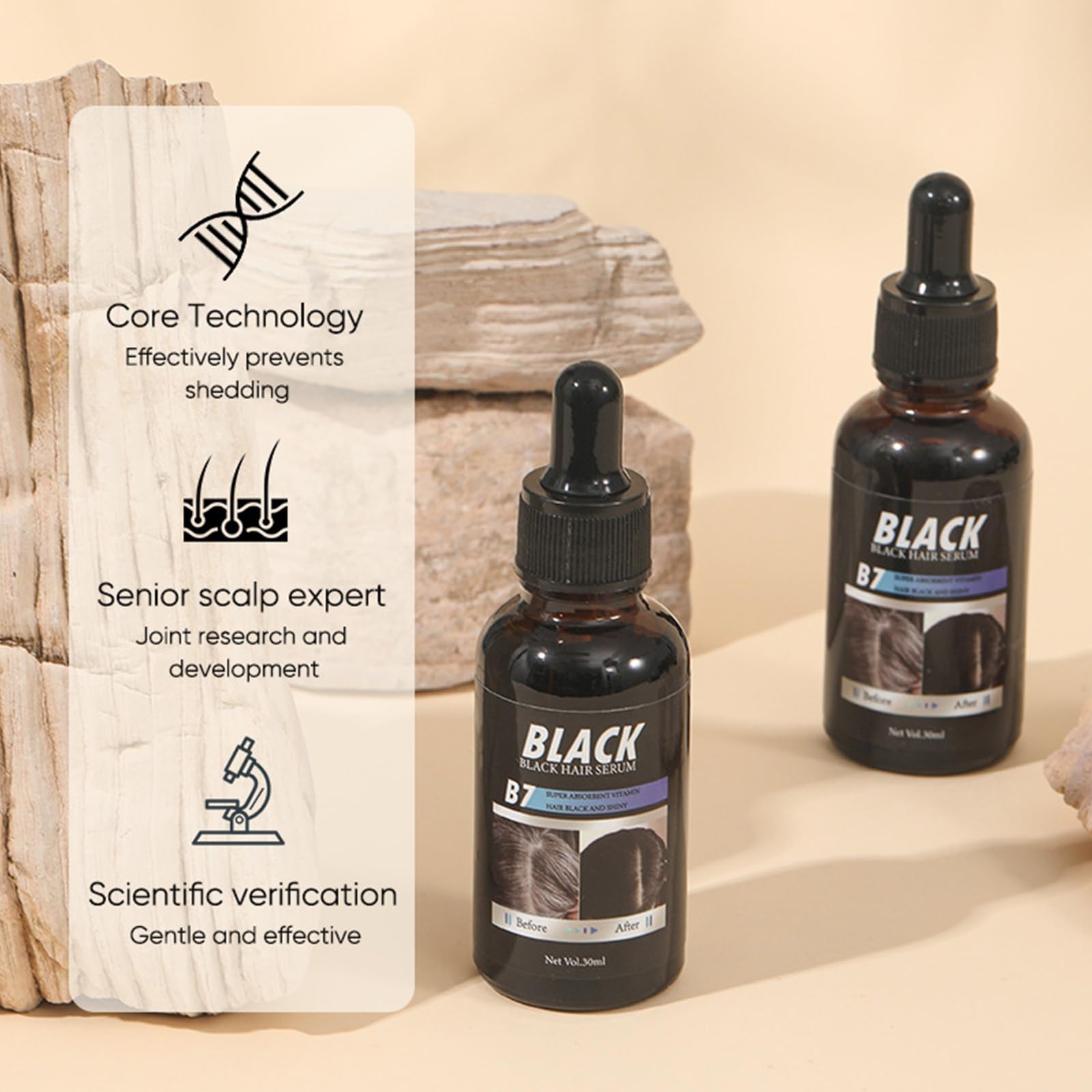 2 sztuki serum do wzrostu włosów, olejku do włosów, promowanie naturalnej wzrostu, zdrowego i mocnego, zapobiega wypadaniu włosów, sprawia, że włosy są gładsze, czarne i lśniące