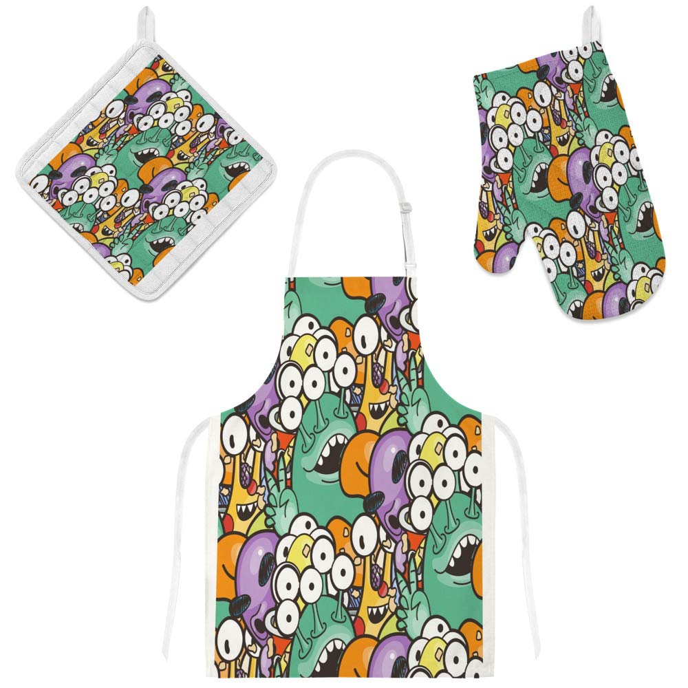 Tablier de cuisine anti-tache réglable pour ne plus salir vos habits avec gant four
