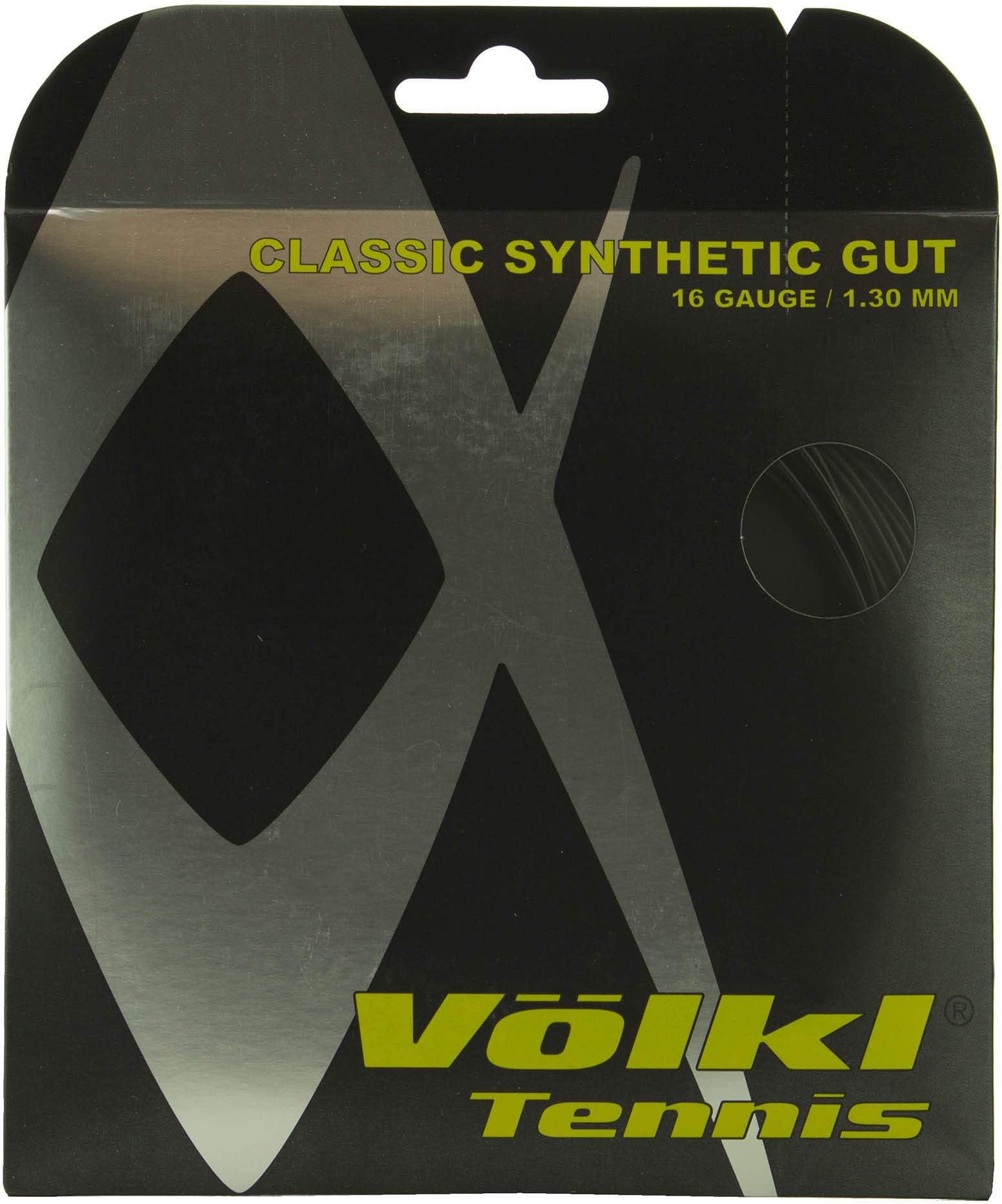 Volkl Classic Synthetic Gut Tennis String - 12m Set, Color- Black, Gauge- 1.25mm