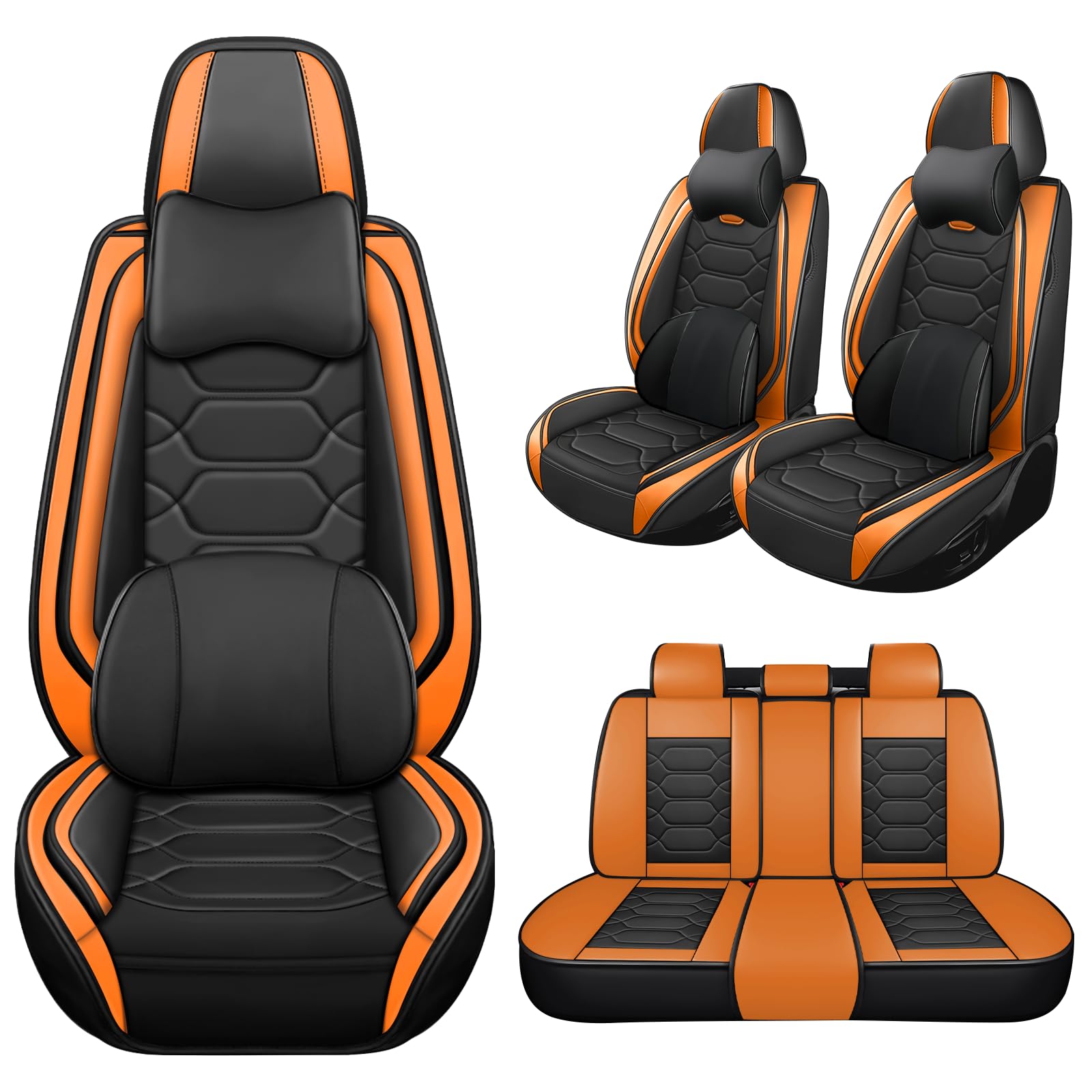 PHRW Car Seat Covers Fit for Nissan Murano 2003-2025,5 Seats Comfort Non-Slip Seat Covers Airbag Compatible,Waterproof Leather Seat Covers(Luxury with