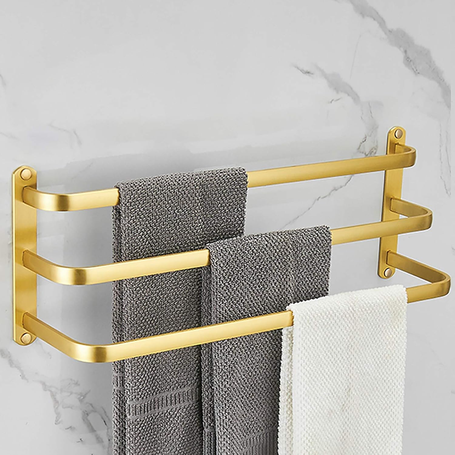 YTXWZ Towel Holder Wall No Drilling Towel Rail Triple Brass Towel Holder SelfAdhesive Wall