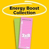 Post-it Super Sticky Notes, 3 in. x 8 in., Energy Boost Collection – 2 Pads/Pack, 45 Sheets/Pad – Lined, Recyclable, Assorted Colors – view 2