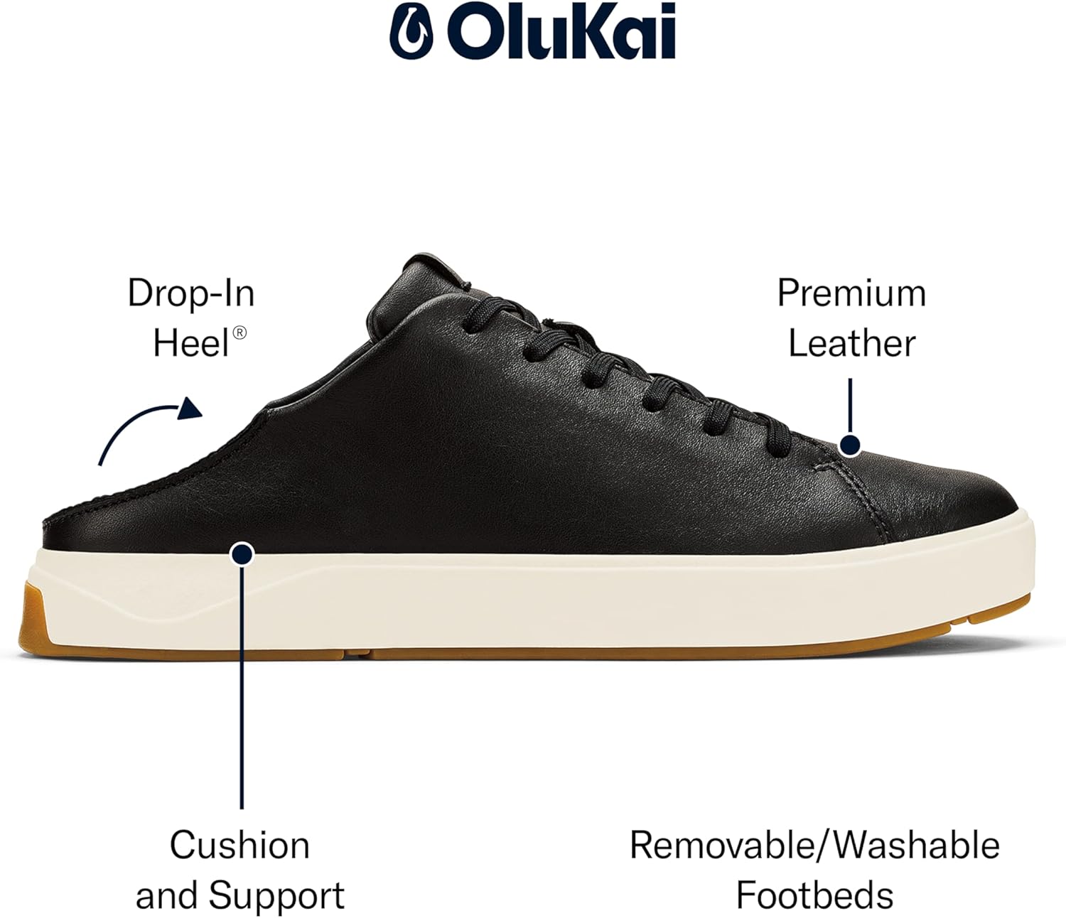 OLUKAI Lae'ahi Li 'Ili Men's Waterproof Leather Sneaker, Versatile & Casual Everyday Shoe, All-Day Comfort & Support, Enhanced Grip & Traction - Image 3