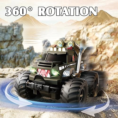 Miniatura 10 de Auto anfibio a control remoto para niños de 4 a 12 años, 2.4G disparar agua Rc autos para niños de 8 a 12 años, auto a control remoto todoterreno