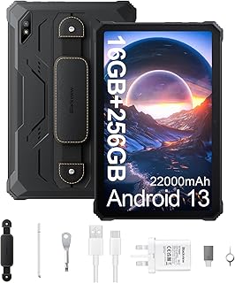 Blackview Rugged Tablet Active8Pro, 16GB+256GB, Android 13 Rugged Tablet, 10.36 inch 2.4K FHD+Display, 22000mAh 33W Charger, 48MP+16MP Camera, IP68 IP69K, Dual 4G SIM Tablet, 5G WiFi, GPS, OTG, NFC