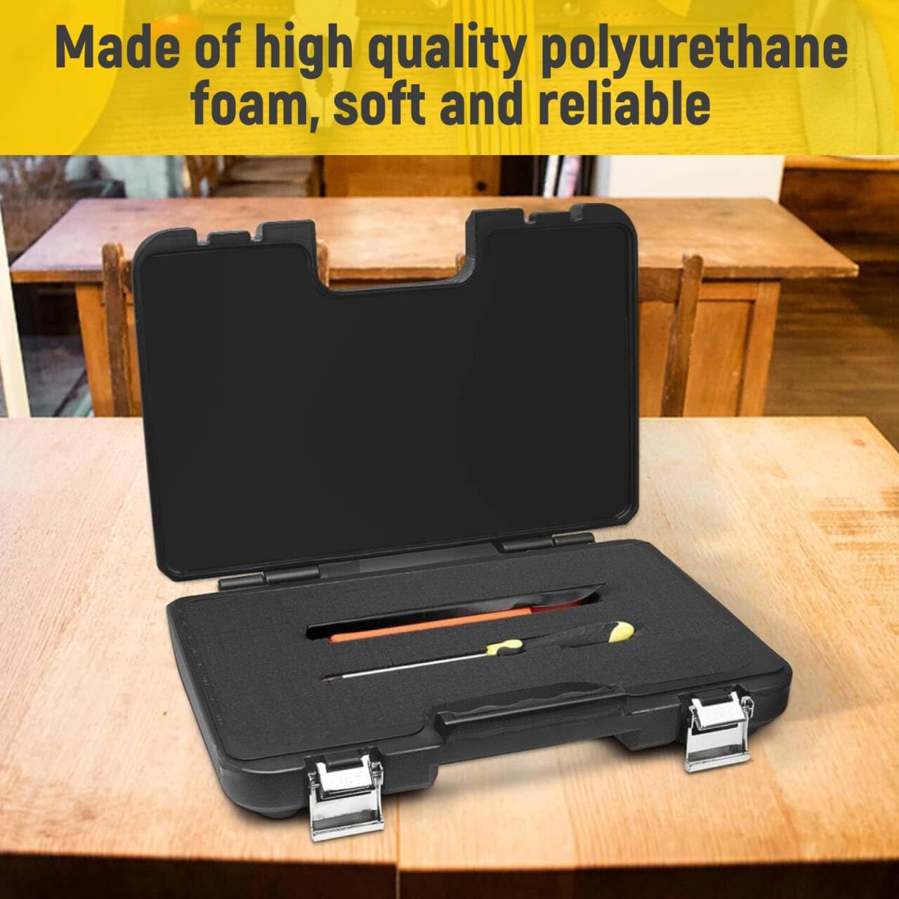 4 Pack Pick and Pluck Foam Inserts 12" x 12" x 2" & 12" x 12" x 0.4", Customizable Cushioning Foam Sheets for Storage Cases, Toolboxes, Craft & Equipment Organization, Black Protective Foam Padding