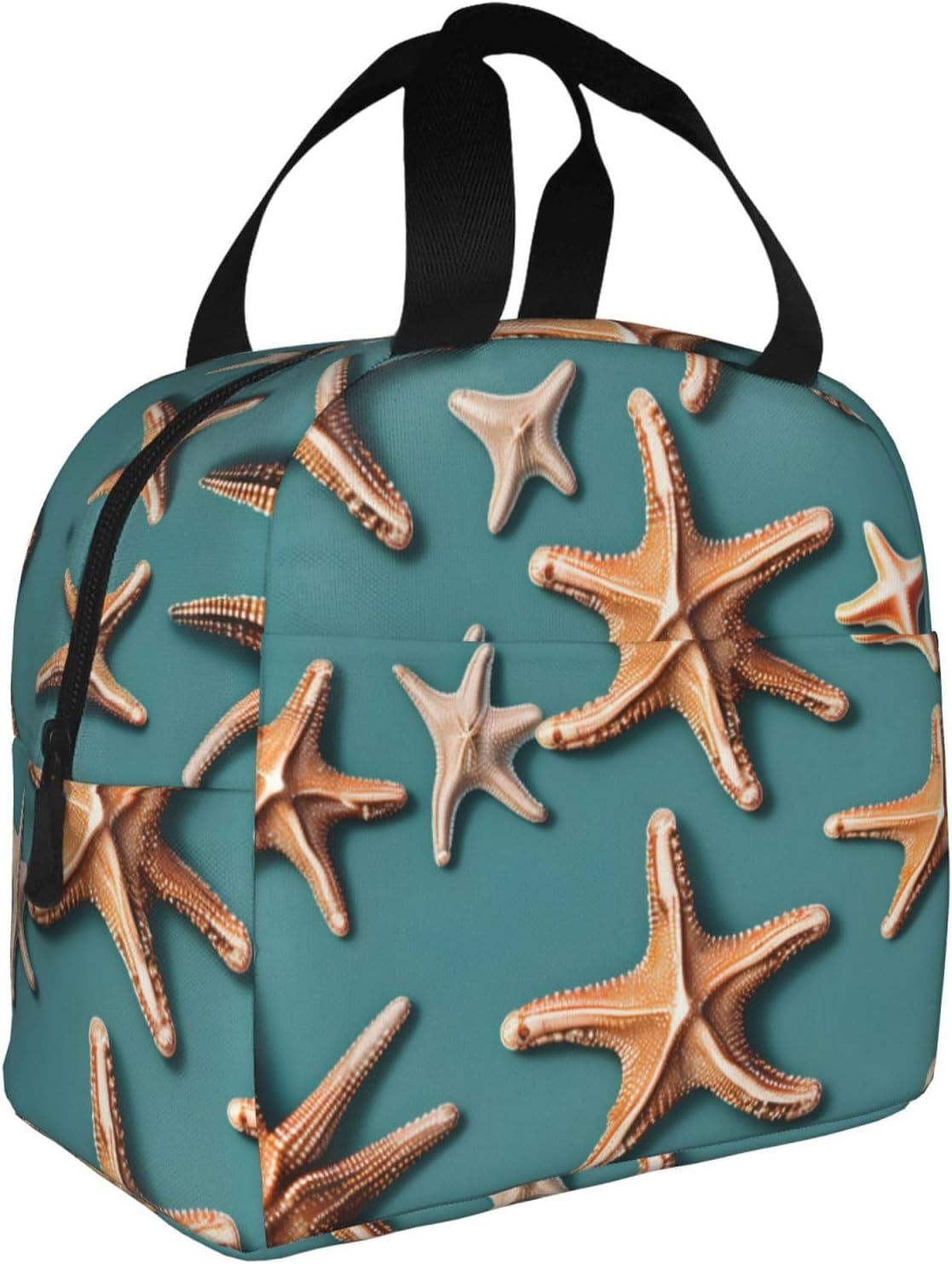 Sea Shell Starfish Print Lunch Box Adult for Women Men Reusable Insulated Lunch Tote Bag for Work Picnic image 2