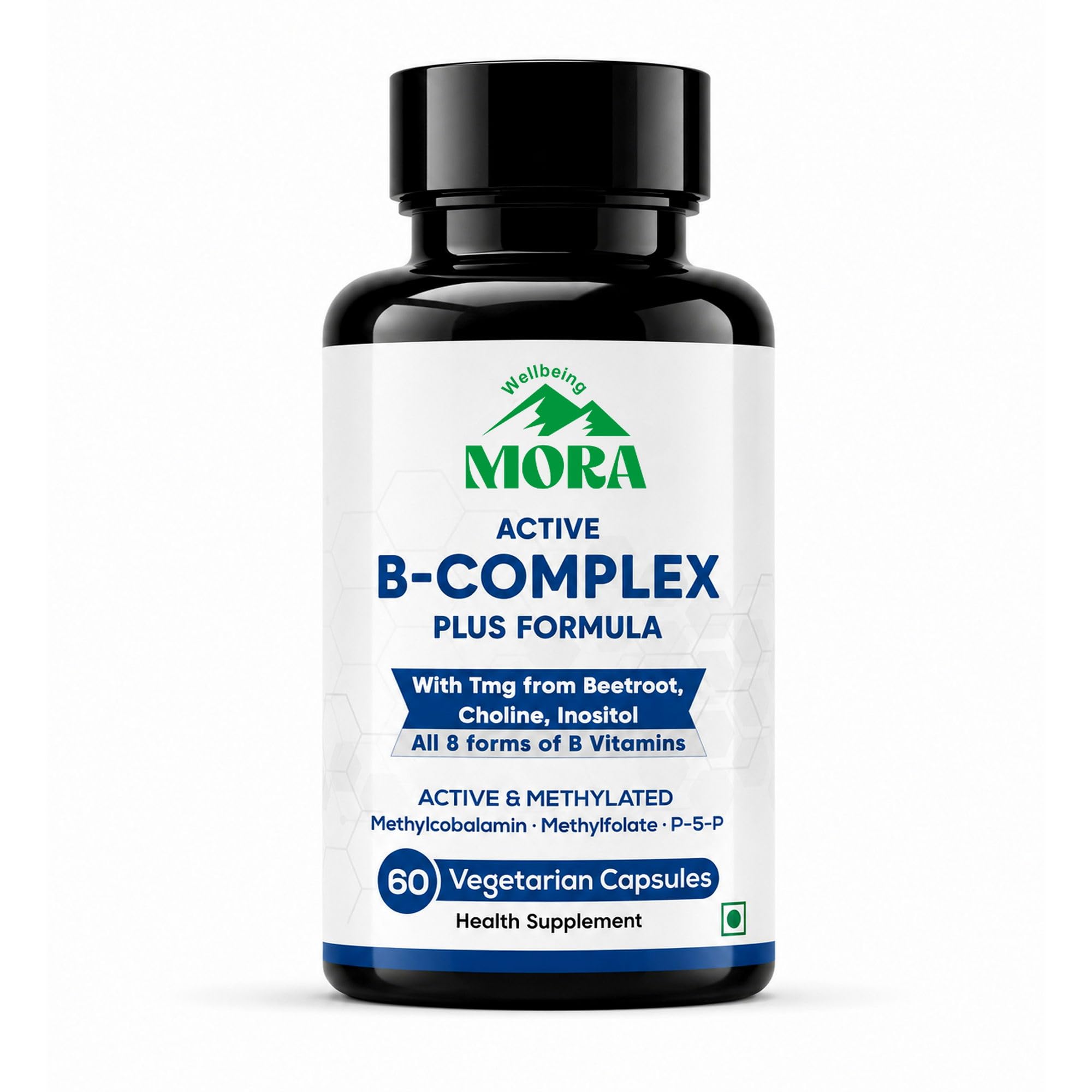 Active B-Complex Plus with All 8 Methylated B Vitamins | Plant-Based Formula with Beetroot, Choline and Inositol | Energy, Brain, Nerve and Immunity Support for Men Women | Vegan Methylcobalamin | 60 Capsules-image-23