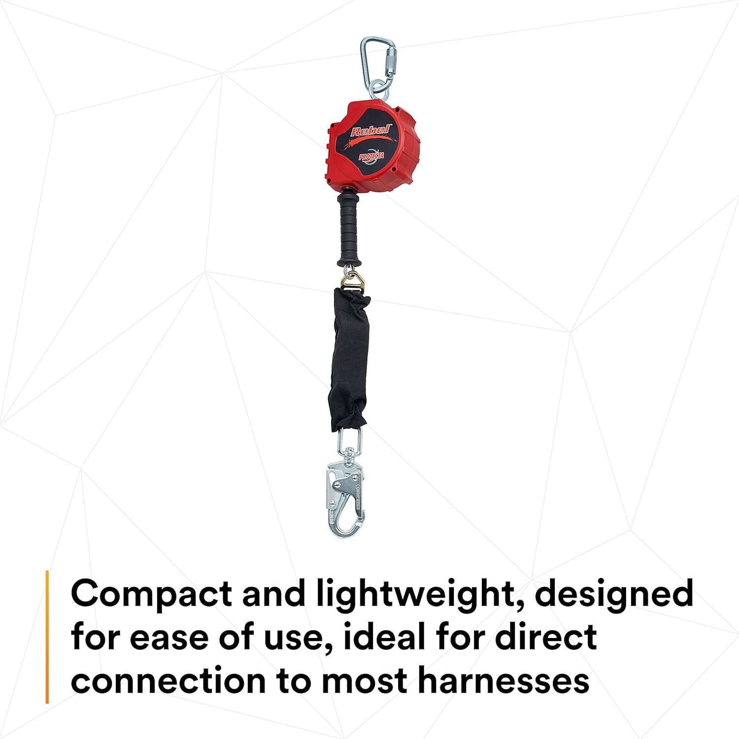 3M Protecta SRL Rebel 15' (46M) Cable, 2000112, 2000178 - Steel Swivel Snap Hook and Carabiner Black/Red