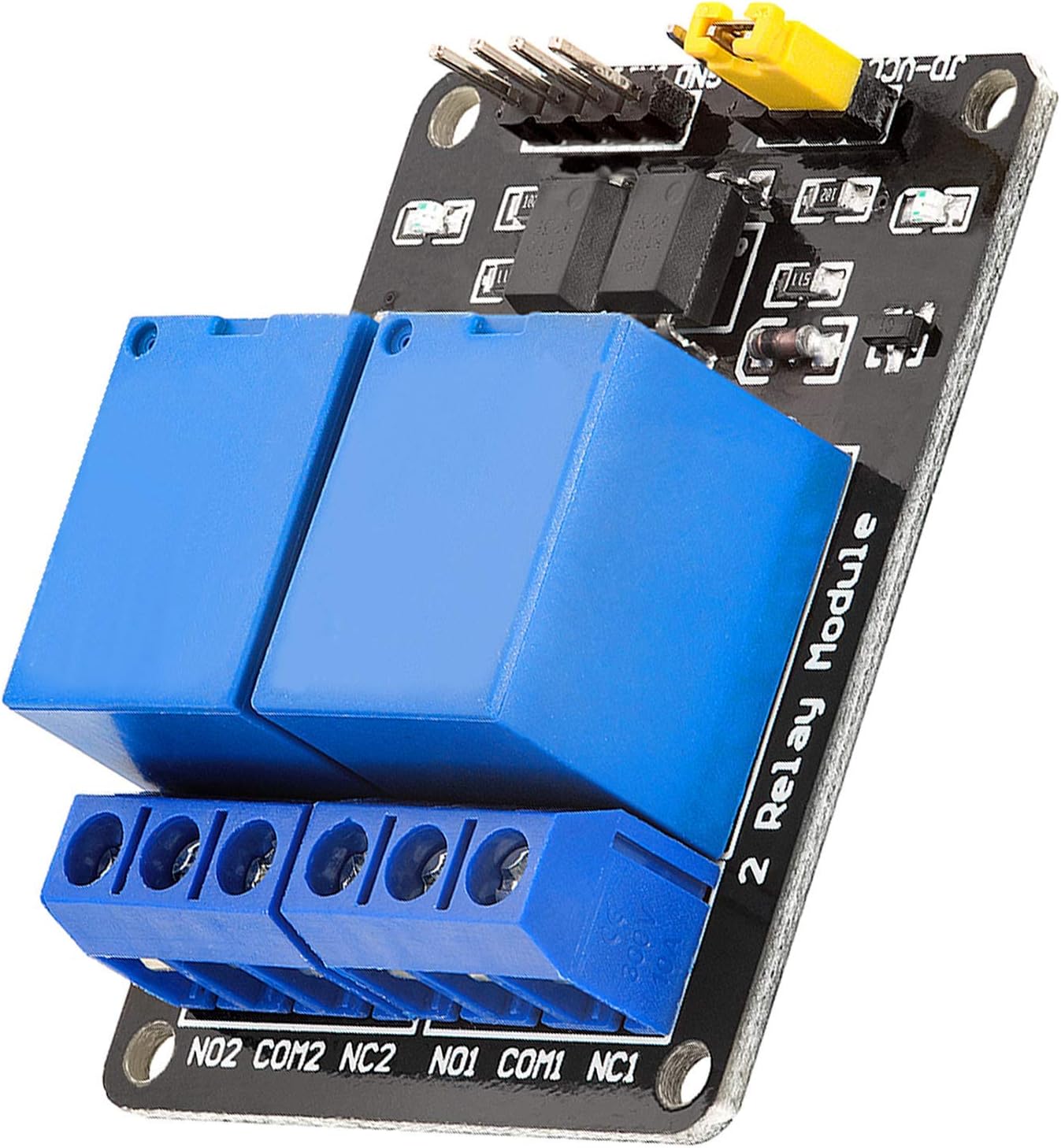AZDelivery 2 Channel Relay Module DC 5V with Optocoupler Low-Level Trigger Relay Shield Board Compatible with Arduino and Raspberry Pi Including E-Book!