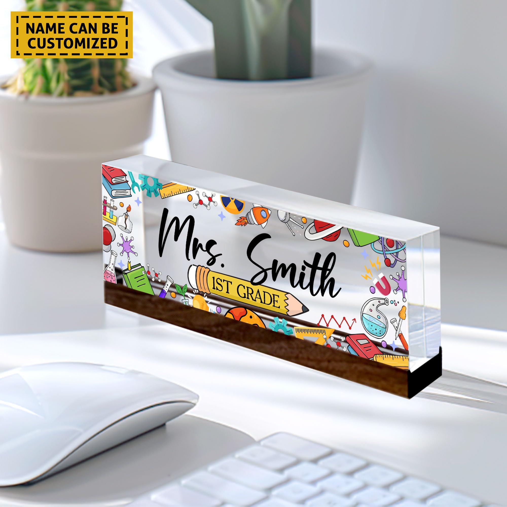 Personalized Desk Sign Custom Teacher Desk Name Plate - Personalized ...