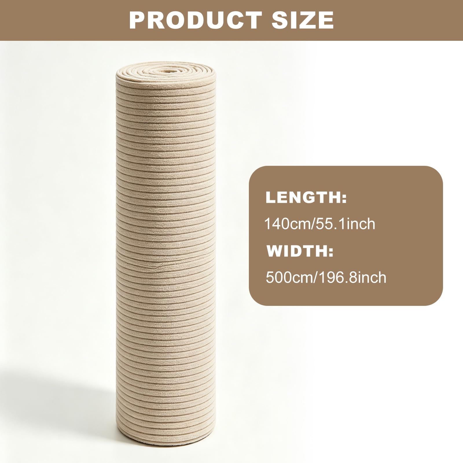 Stoff Meterware Cordstoff Polsterstoff Möbelstoff 5 m x 140 cm Beige, grob gerippt, strapazierfähig, abriebfest, zum Nähen für Sofa, Couch, Kissen, Decke & DIY Möbel und Heimdekoration (5)