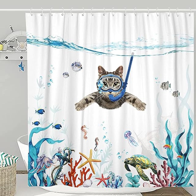 Bingobang Shower Curtains Set Mould Mildew Proof Resistant 180 x 180 cm (71x 71 Inch), 3D HD Nature Green Leaves Bathroom Curtains Washable Polyester with 12 Hooks for Wet Room
