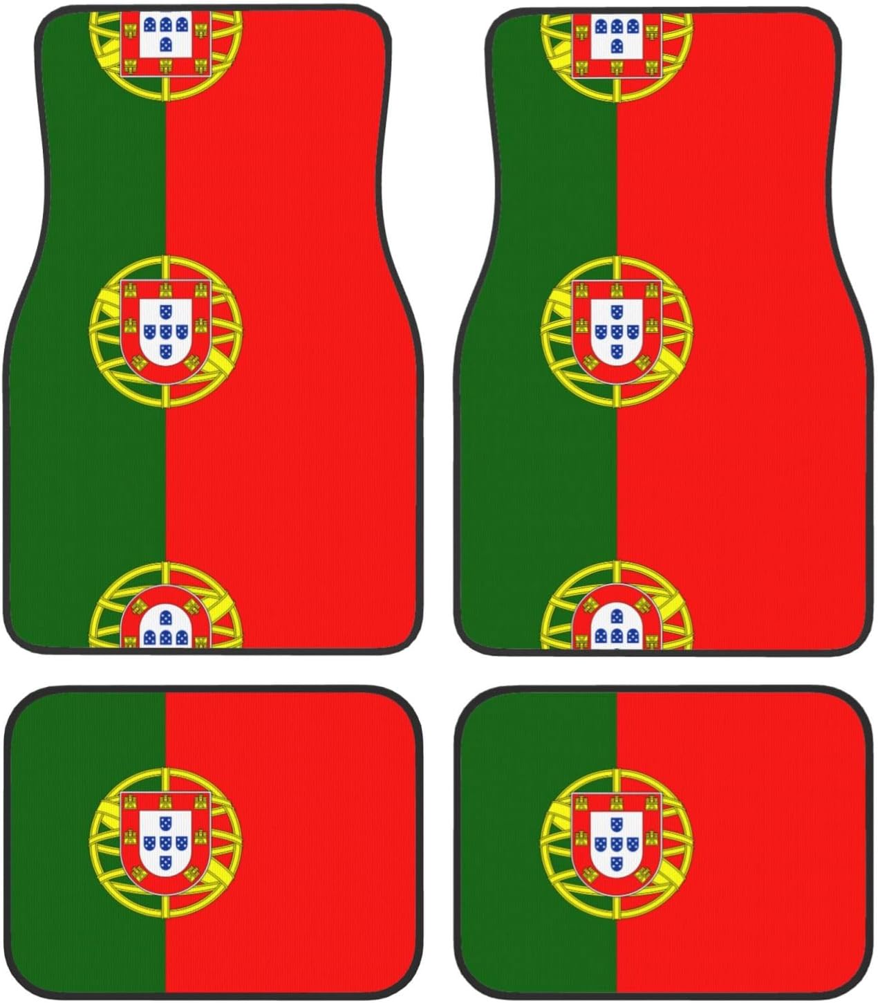 Portuguese flag Patterned car mats 4-piece set | For cars/SUVs/trucks | Firm fit without displacement