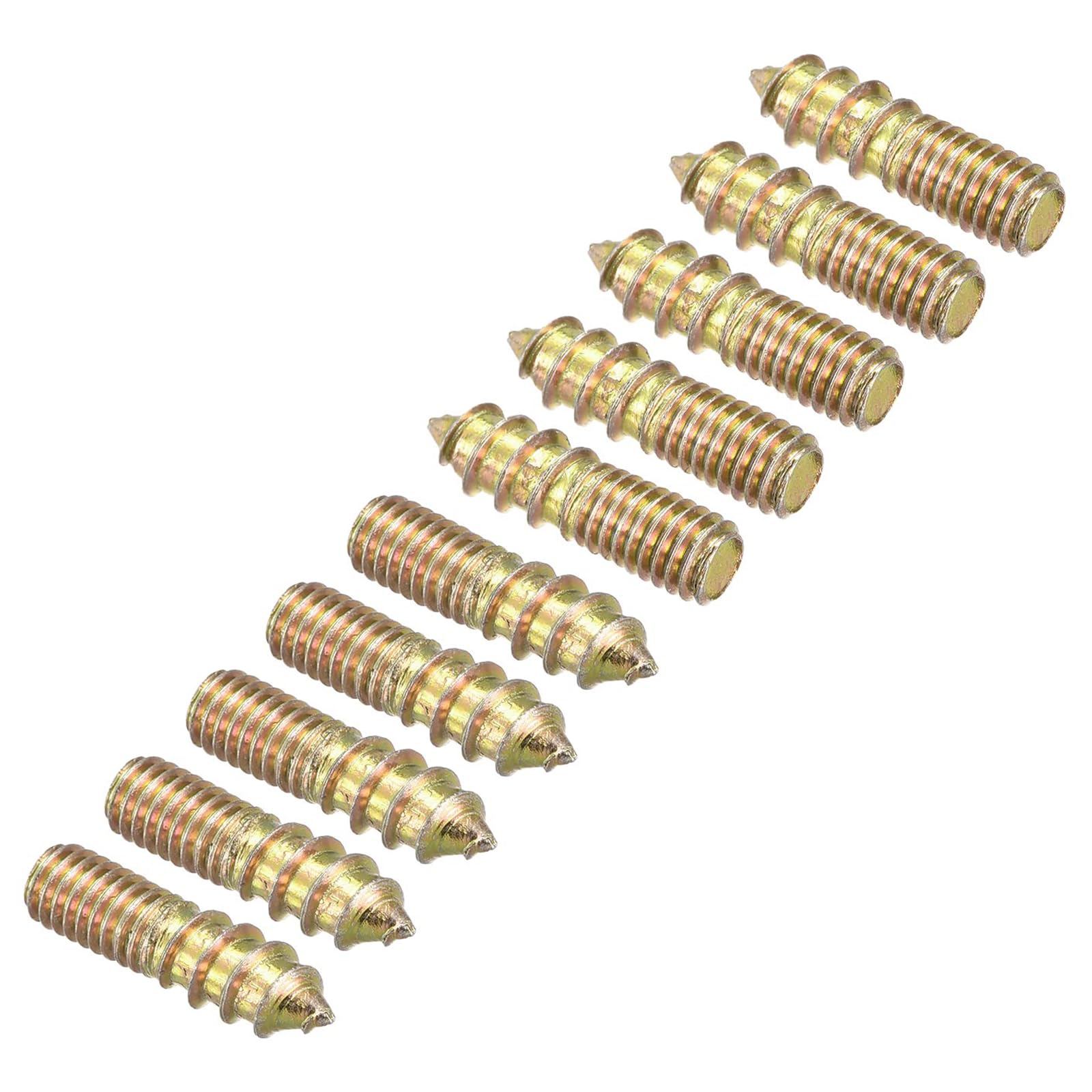 TOP-VIGOR 20Pcs Hanger Bolts, M6x25mm Double Headed Bolts Self Tapping Screw, Double Ended Dowel Screws, Screw Dowels Hanger, Threaded Lag Wood Screws and Machine Bolts for Wood Joint Furniture — image 1