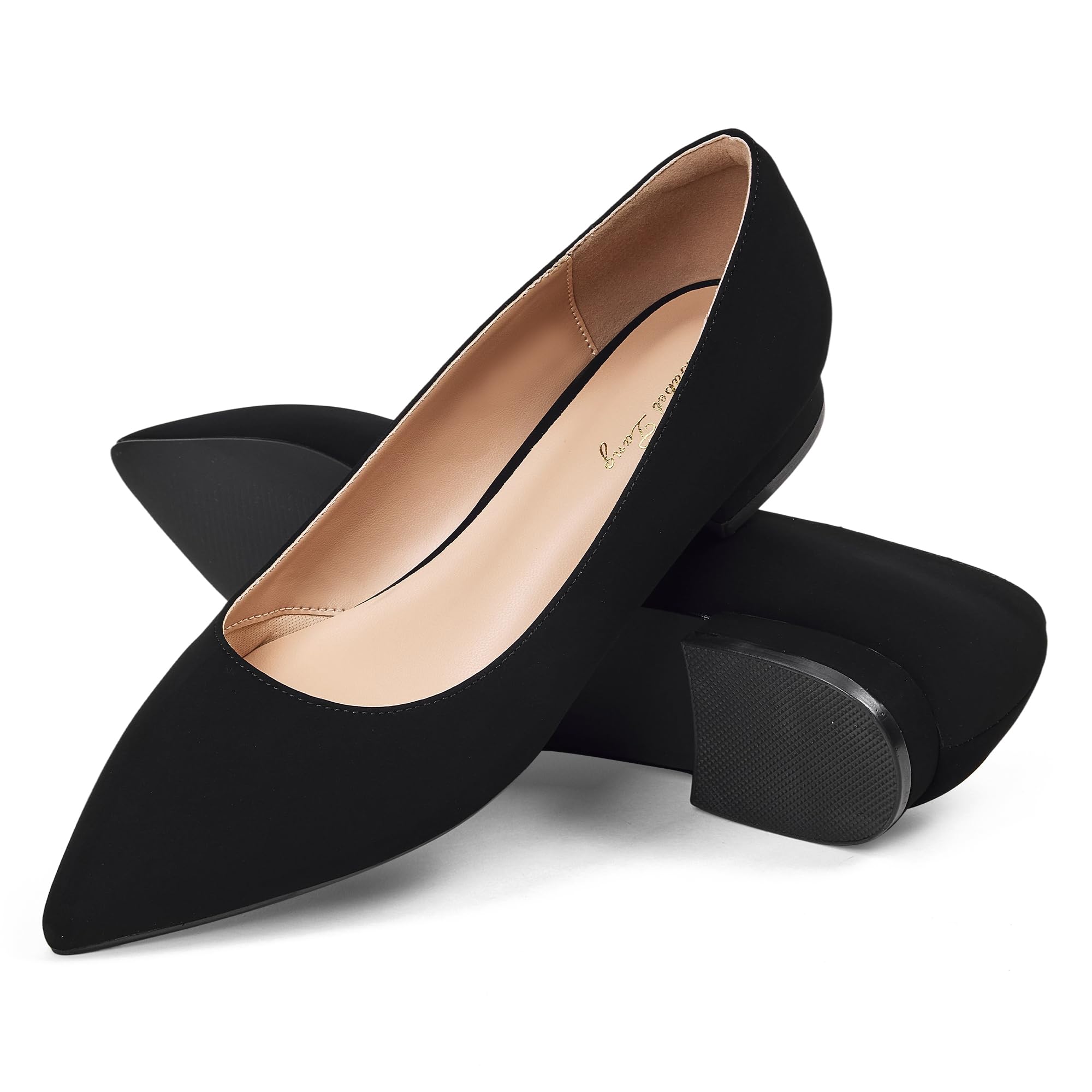 Zhabtuc Flache Ballerinas für Damen Schuh mit Spitzer Zehenpartie Elegante Slip-on Schuhe mit Niedriger Absatz Hochzeitsschuhe Arbeitsschuhe Business-Schuhe, 36-42 EU