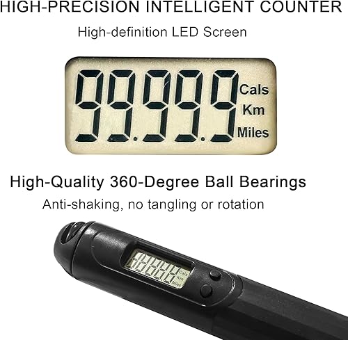 Miniatura 4 de Cuerda de saltar con peso 2 en 1 con contador, cuerda de saltar con cable e inalámbrica con pantalla LCD, rodamientos de bolas de acero de longitud