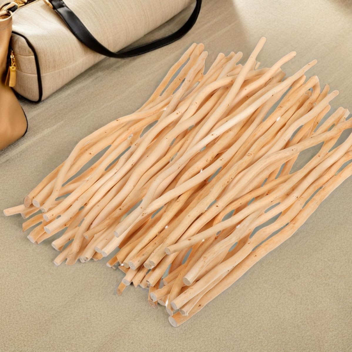 Wood Log Sticks for Crafting Xmas Natural Beige Bundle