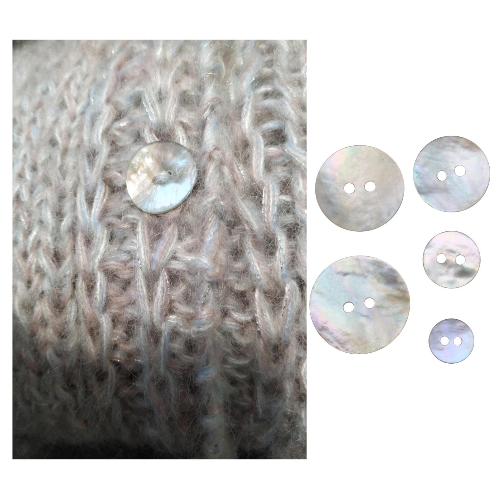 ECSiNG 100Pcs 5 Sizes Pearly Buttons Natural Shell Round Buttons 2-Hole Sewing Craft Seashell Buttons Include 9mm 11.5mm 15mm 18mm 20mm for DIY Sewing Crafts Clothes - Image 3
