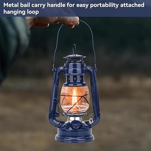 Miniatura 9 de Linterna de combustión de aceite, linterna de huracán, lámpara de aceite, linterna colgante al aire libre, linterna de granjero, linterna vintage