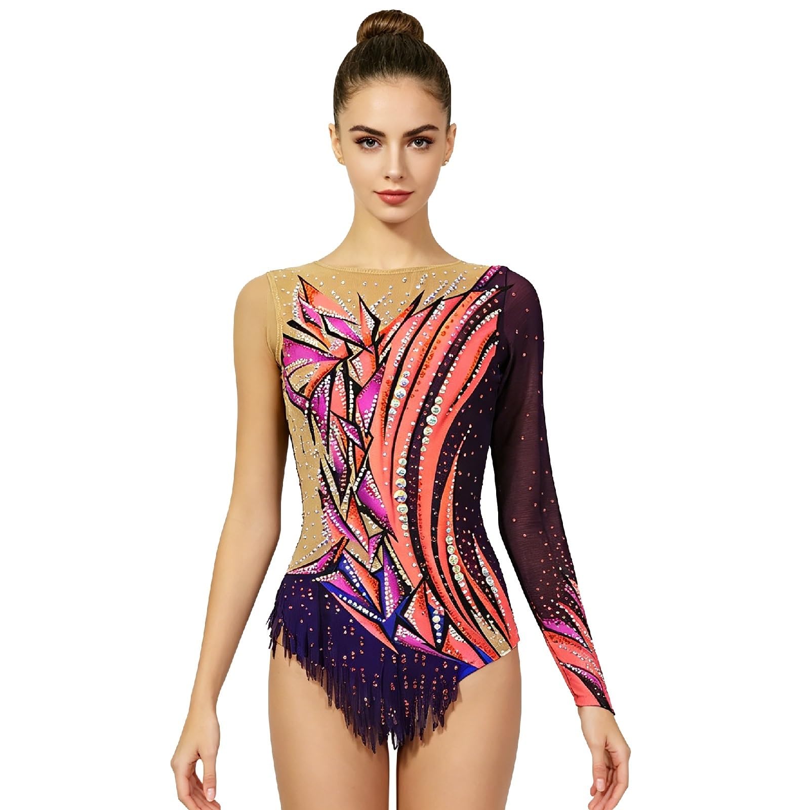 Leotardo De Gimnasia Rítmica For Niñas Trajes De Caída De Cristales Brillantes For Niñas Ropa De Competición