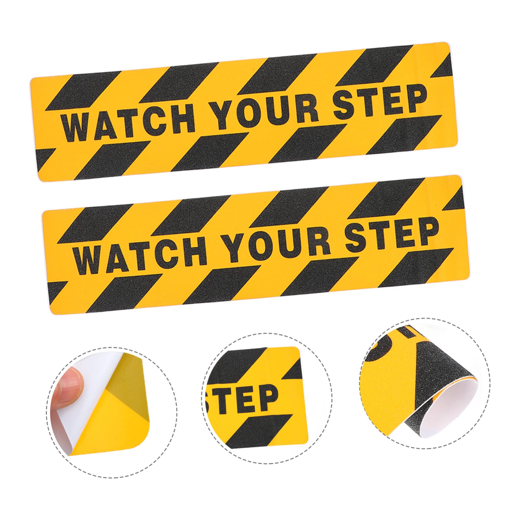 Cabilock 2Pcs Slip Floor Warning Decals Watch Your Step Stickers Adhesive Tapes for Stairs Platforms and Wet Areas Safety Warning for Slippery Surfaces