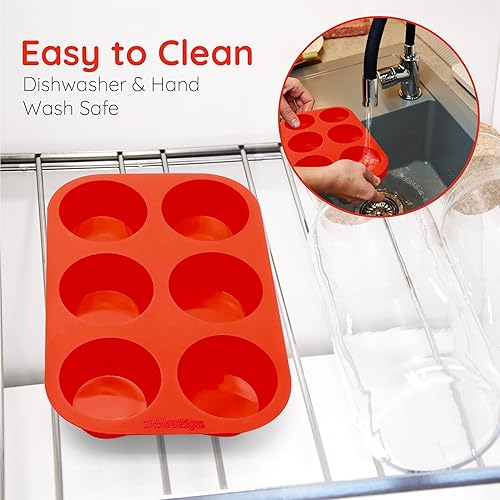 Miniatura 8 de Moldes de silicona Texas para magdalenas y magdalenas, 12 tazas regulares, juego de 2, uso profesional