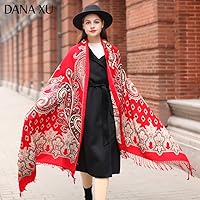 Vista 68 de DANA XU Manta de pashmina extragrande 100% de lana merina, bufanda de viaje, bufanda de cachemira para mujer, otoño e invierno, chal de gran