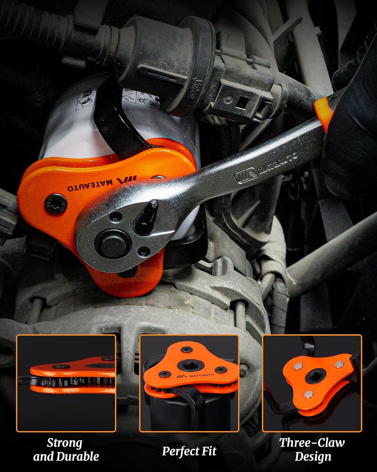 11-Piece Oil Filter Wrench Set with Storage Case - 12" Adjustable Oil Filter Pliers, 3-Jaw Removal Tool, and Swivel Wrenches (2-3/8" to 3-7/8") for Auto and Motorcycle Repair