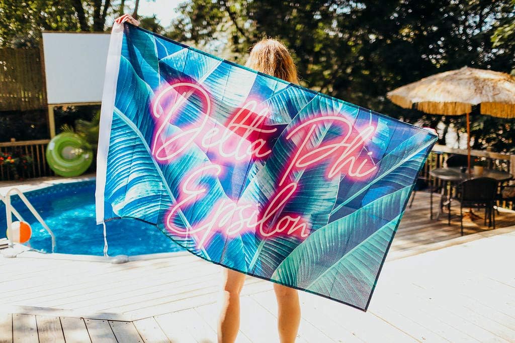 Delta Phi Epsilon - Sorority Letter Flag (Neon Design)